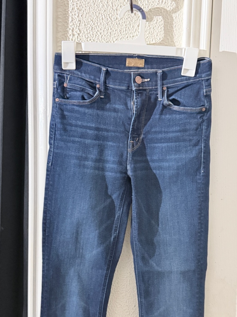 MOTHER Skinny Jeans Blue Mid Rise Size 25 Premium Denim USA Made